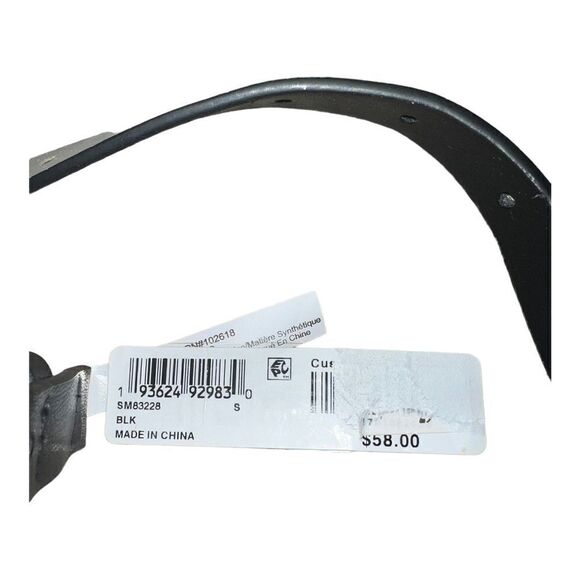 Steve Madden Ruched Clutch Belt Bag with Chain Detail Faux Leather Black S NWT - Picture 5 of 8